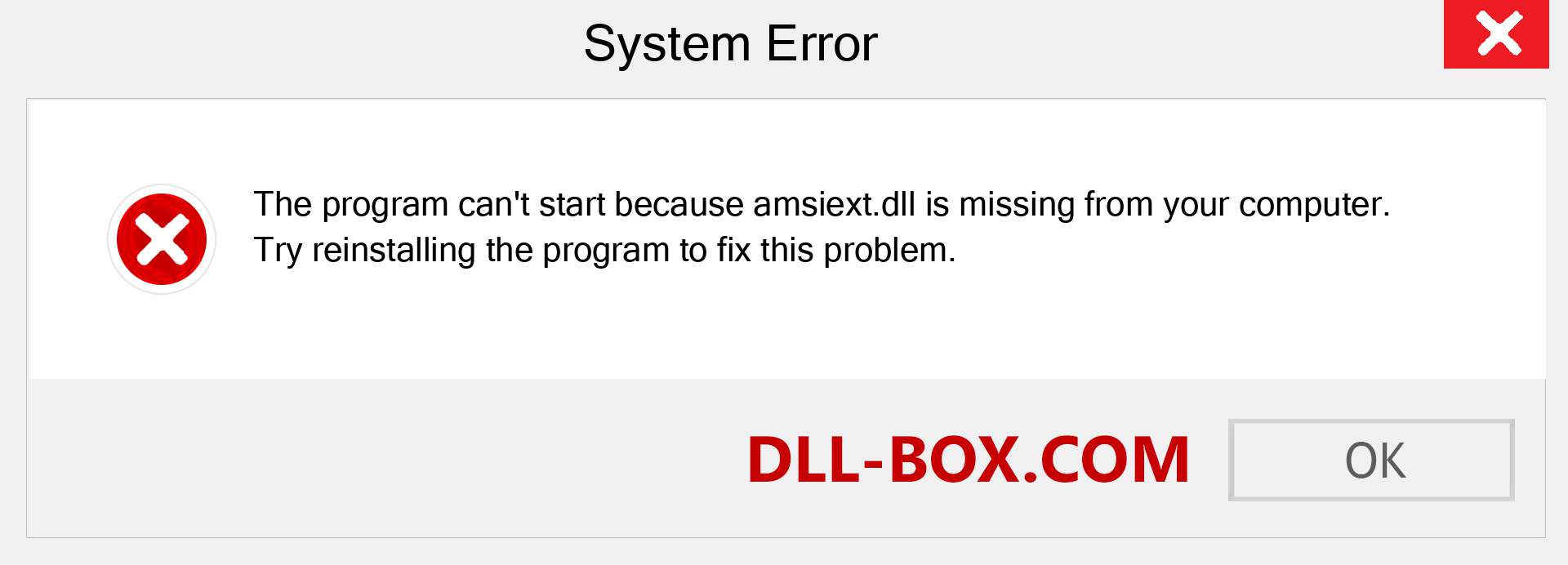  amsiext.dll file is missing?. Download for Windows 7, 8, 10 - Fix  amsiext dll Missing Error on Windows, photos, images